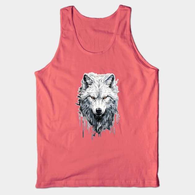 White Wolf Tank Top by ZombieTeesEtc